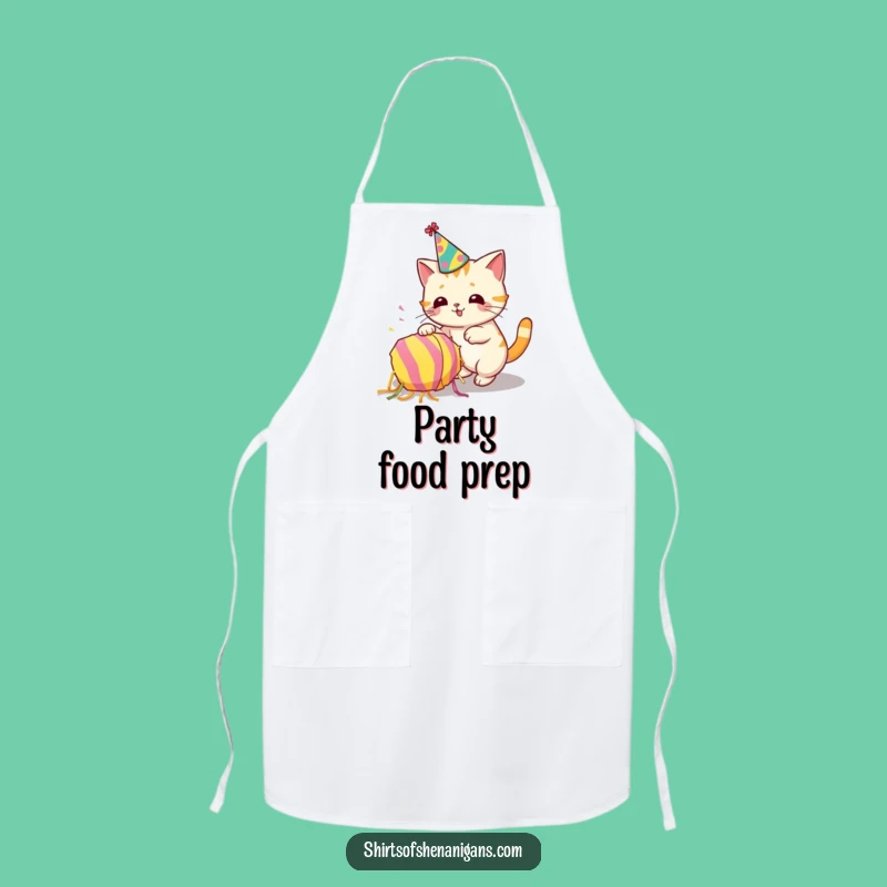 Funny Party Chef Apron: Cat Piñata Disaster for Kitchen Funny Gift