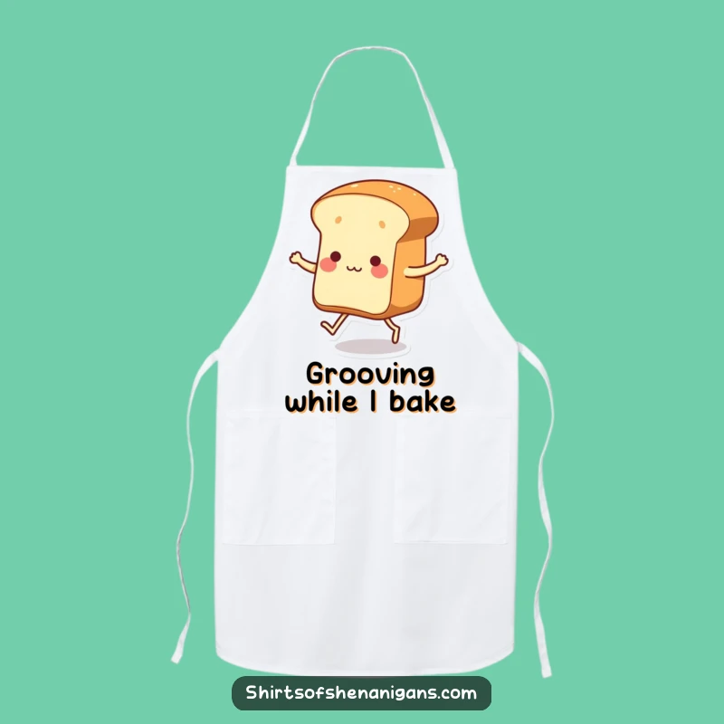 Funny Dancing Bread Apron: Whimsical Baking Wear, Hilarious Kitchen Gift