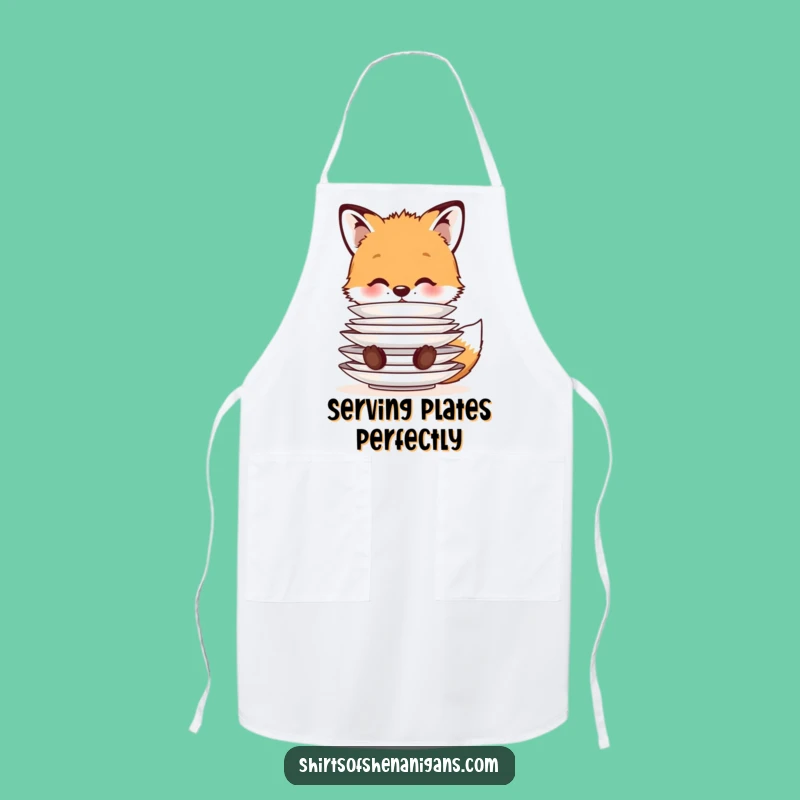 Funny Fox Apron: Cute Balancing Cub Kitchen Wear for Animal Lovers