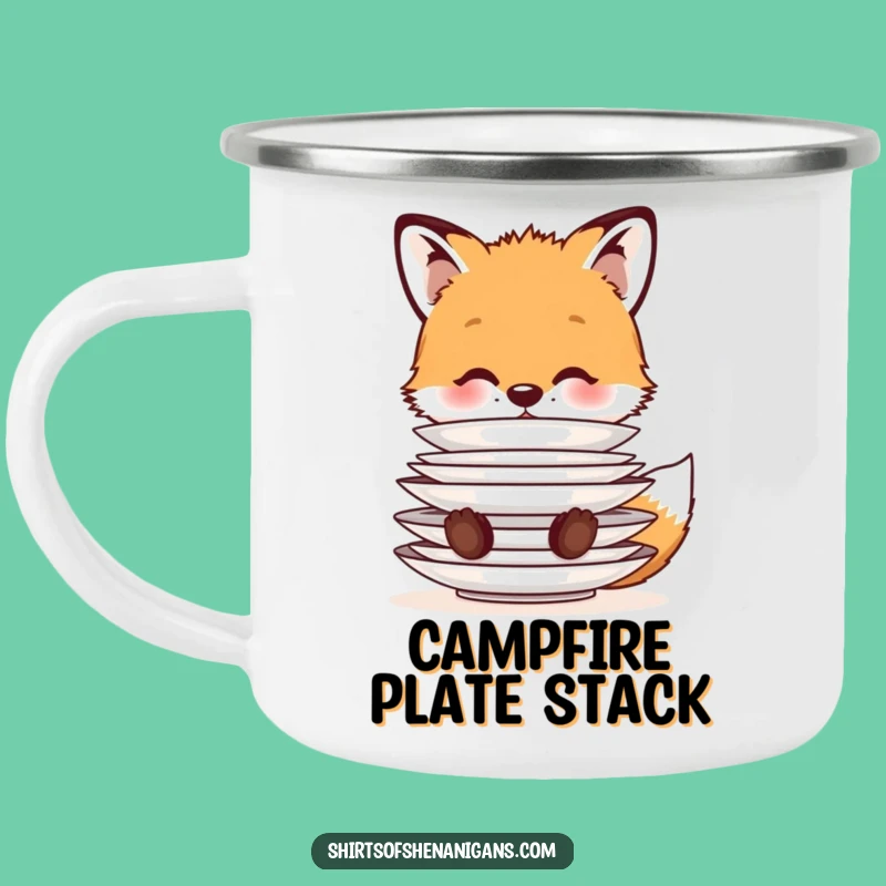 Funny Fox Camping Mug: Cute Balancing Cub Gear for Outdoor Adventures