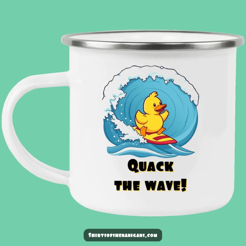 Funny Rubber Duck Surf Camping Mug: Hilarious Outdoor Adventure Drinkware