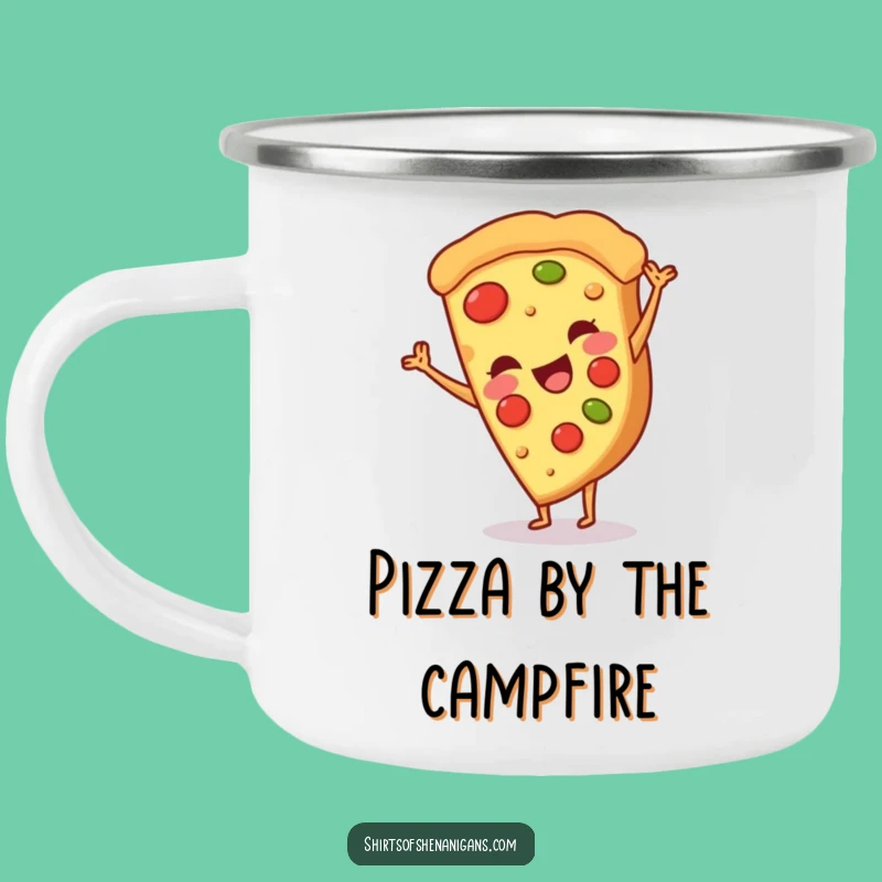 Funny Pizza Camping Mug: Outdoor Feasts, Durable & Cheesy, Perfect Funny Gift