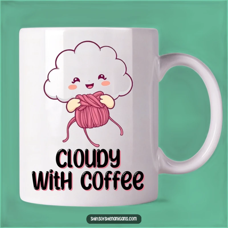 Funny Knitting Cloud Mug: Cheerful Rainbow Creator, Perfect Funny Gift for Crafters