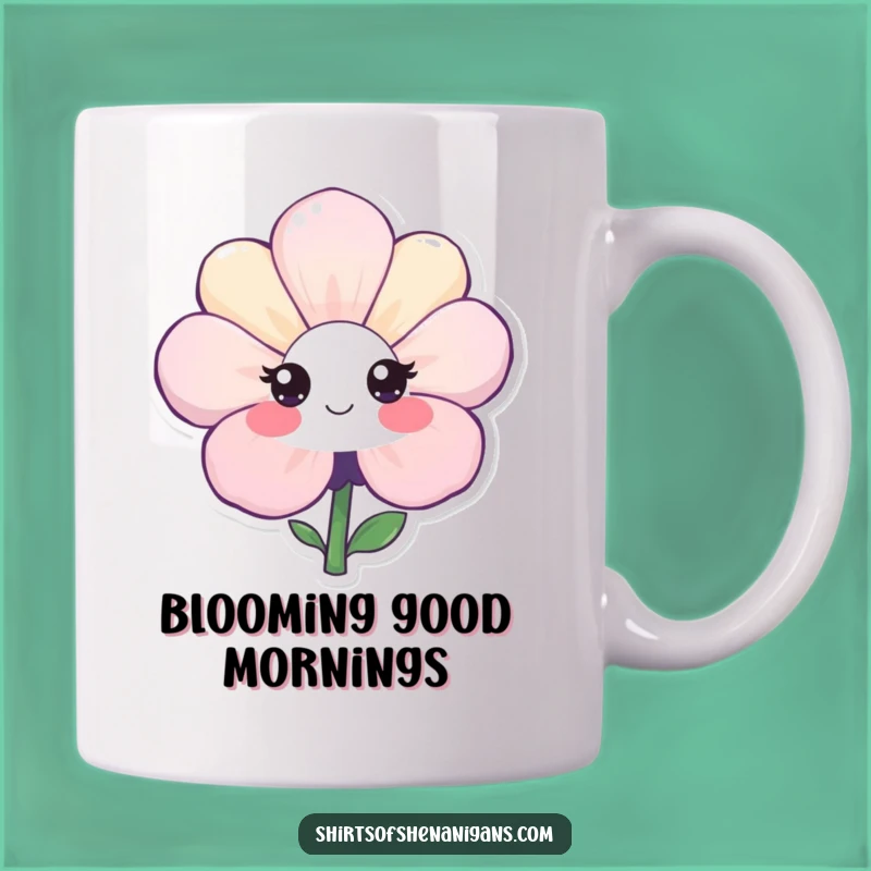 Funny Shy Flower Smile Mug: A Cute Floral Gift for Nature Lovers