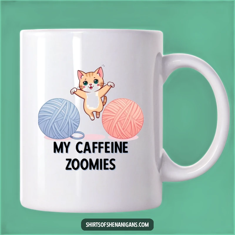 Funny Cat Yarn Leap Mug - Playful Pounce for Coffee Lovers