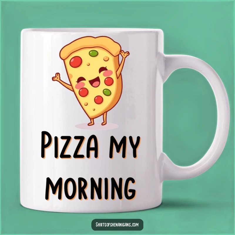 Funny Pizza Mug: Cartwheeling Slice Fun, Foodie Humor, Perfect Funny Gift
