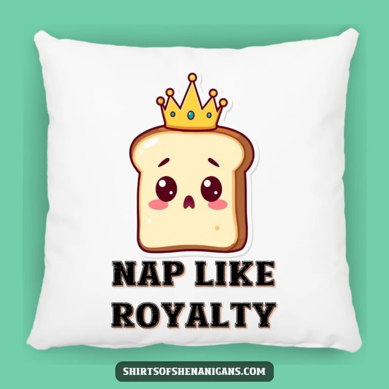 Funny Surprised Toast Pillow: Royal Crown Comfort, Comfy & Humorous Gift