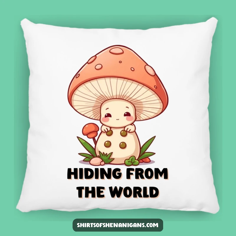 Funny Mushroom Chef Pillow: Shy Baker Comfort, Cozy Funny Gift Item