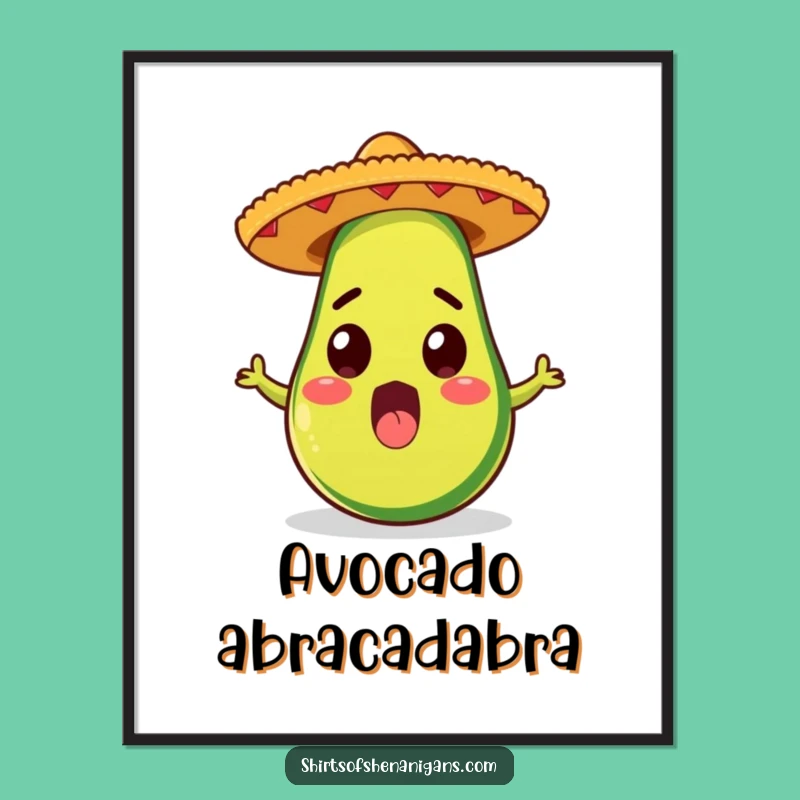 Funny Avocado Digital Print: Festive Art, Instant Download, Perfect Funny Gift