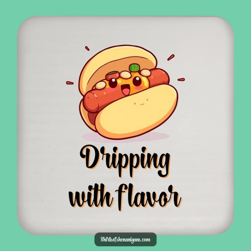 Funny Hot Dog Bun Coaster: Protect Surfaces with Laughs, a Great Funny Gift!