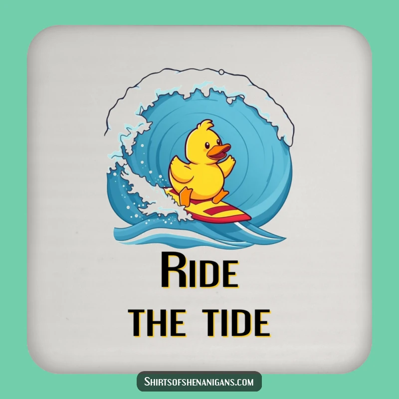 Funny Rubber Duck Surf Coaster: Hilarious Protection for Your Tabletop