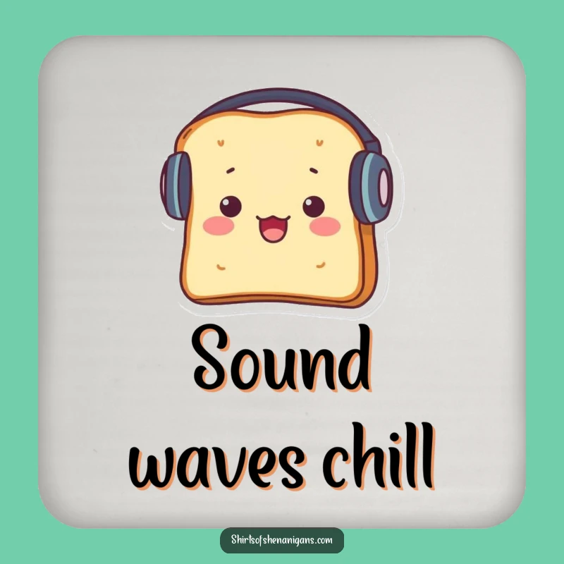 Funny Toast Headphones Coaster: Protect Surfaces with Sound, a Cool Funny Gift!
