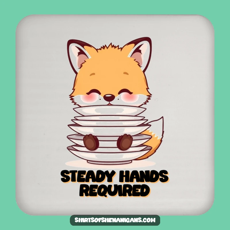 Funny Fox Drink Coasters: Cute Balancing Cub Decor for Animal Lovers