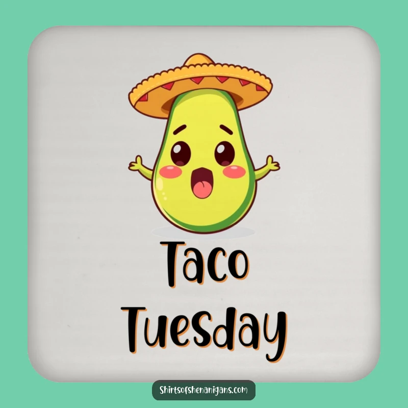 Funny Avocado Coaster: Protect Surfaces with Fiesta, Party Decor, Perfect Funny Gift