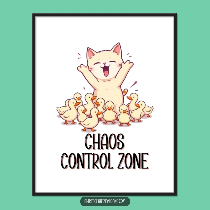 Funny Cat Poster: Pet Owner Art, Wild Ambitions, Perfect Funny Gift