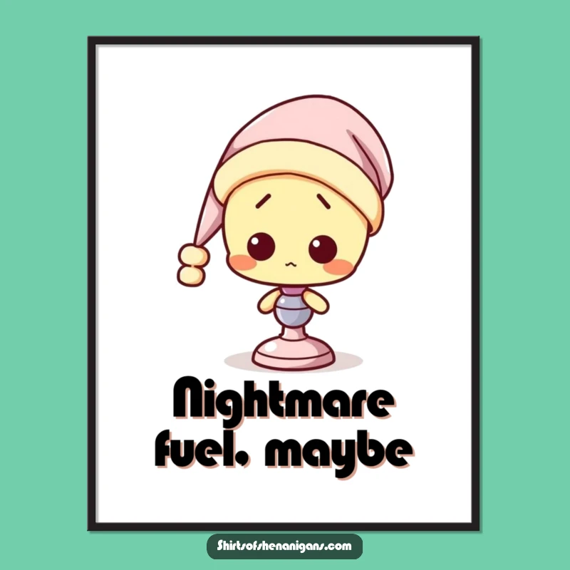 Funny Confused Lamp Art Poster: Sleepy Light Bulb, Hilarious Wall Decor Gift