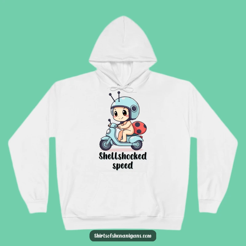 Funny Snail Scooter Hoodie - Determined Racer & Tiny Helmet Comfort Gift