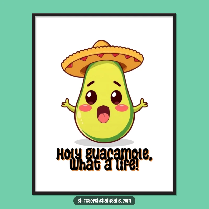 Free Printable Wall Art: Avocado Sombrero for Festive Downloadable Decor