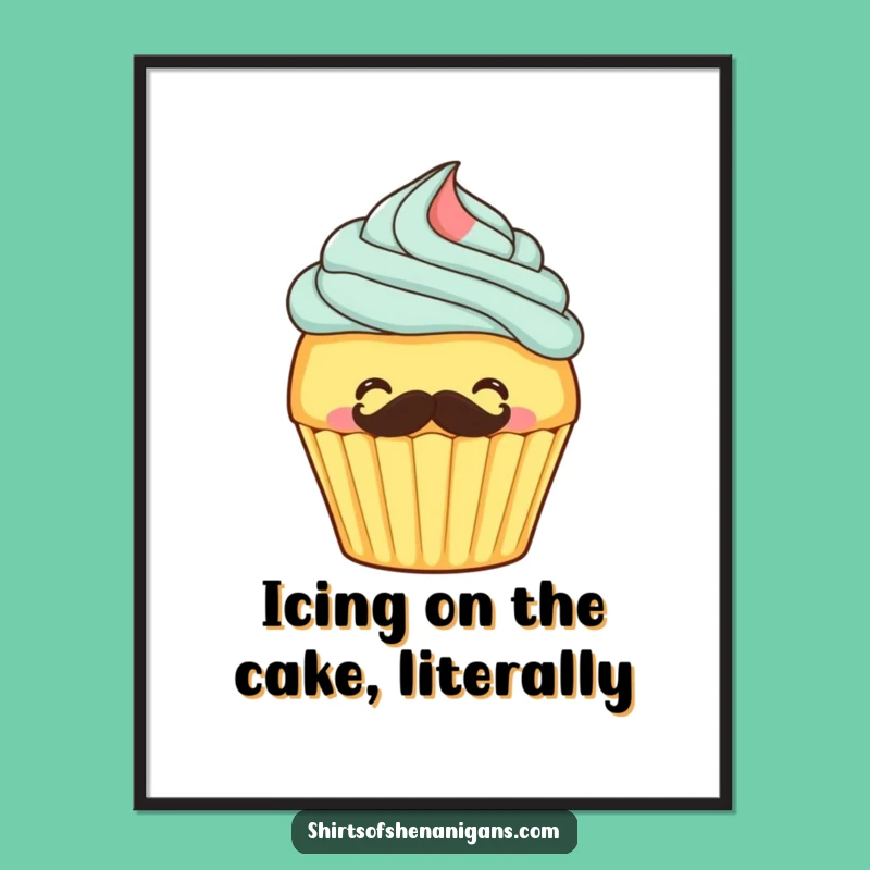 Funny Free Printable Wall Art: Giggling Cupcake - Whimsical Decor Downloadable