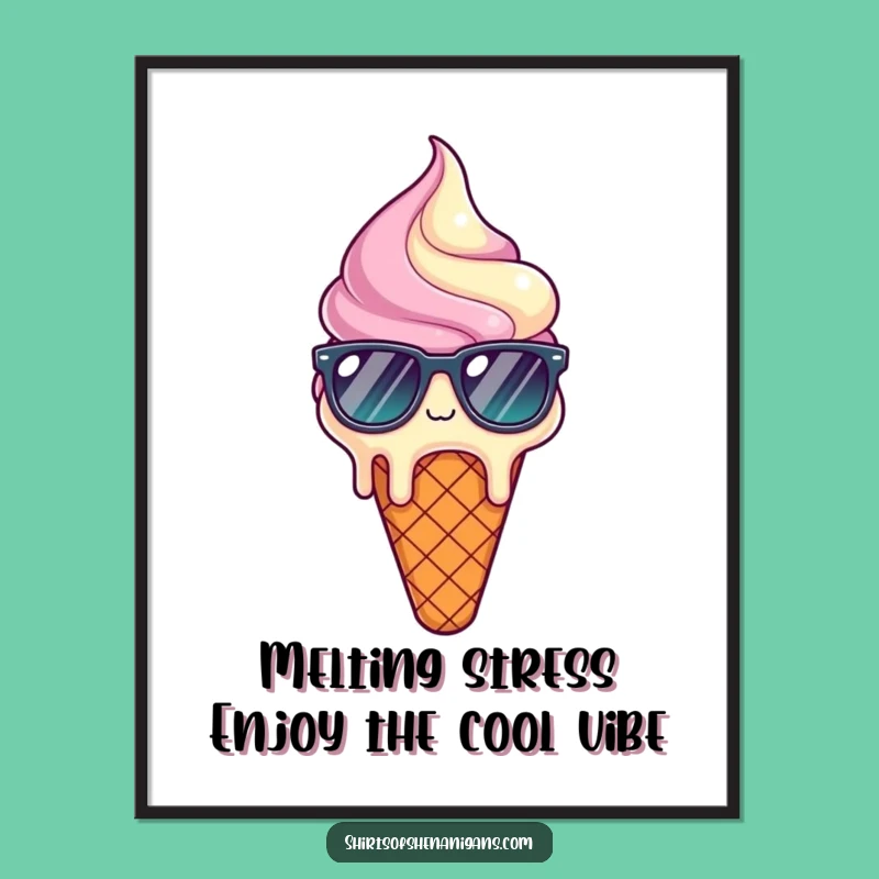 Free Printable Melting Ice Cream Art - Funny Downloadable Decor for a Cool Aesthetic