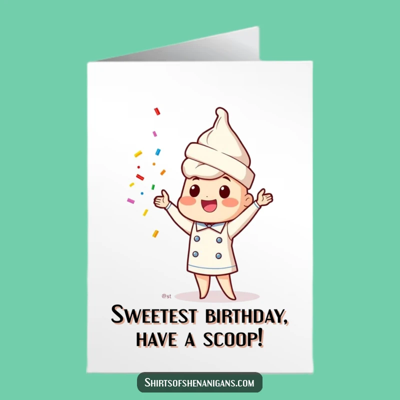 Free Printable Ice Cream Birthday Card: Funny Juggling Cones Downloadable Gift