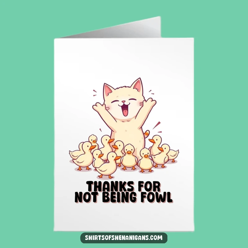 Free Printable Thank You Card: Cat Herding Ducks for Humorous Downloadable Gift
