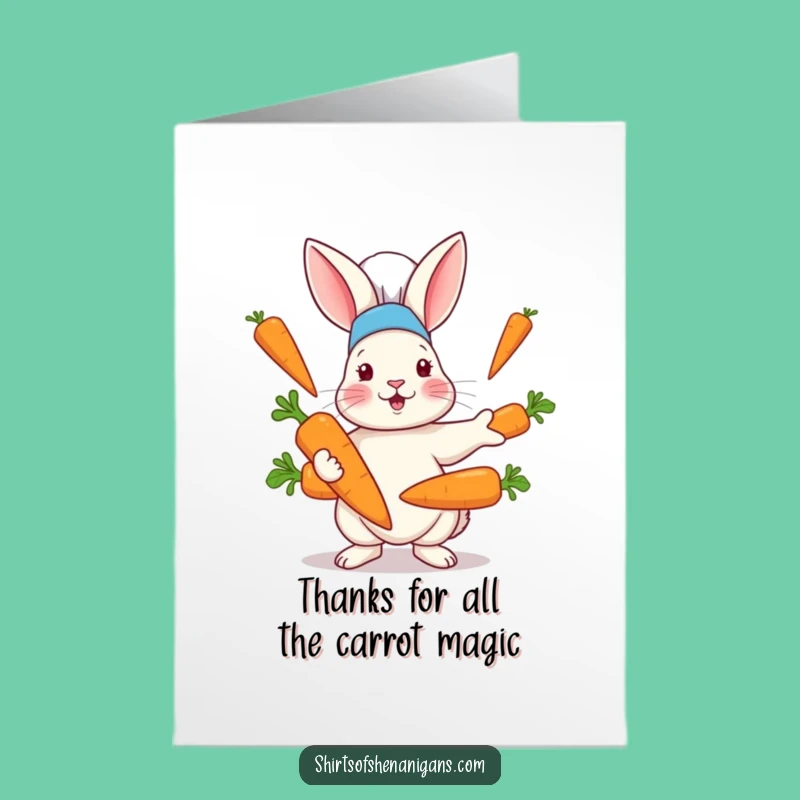 Free Printable Thank You Card: Chef Rabbit Carrots - Humorous Downloadable Gift
