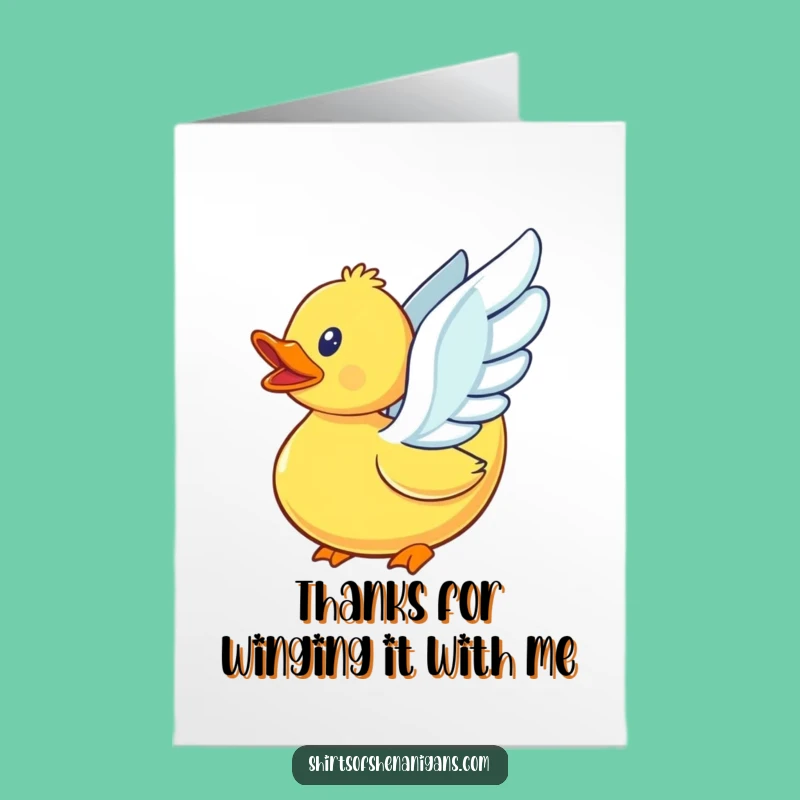 Free Printable Thank You Card: Flying Duck - Hilarious Downloadable Gift for Showing Gratitude!