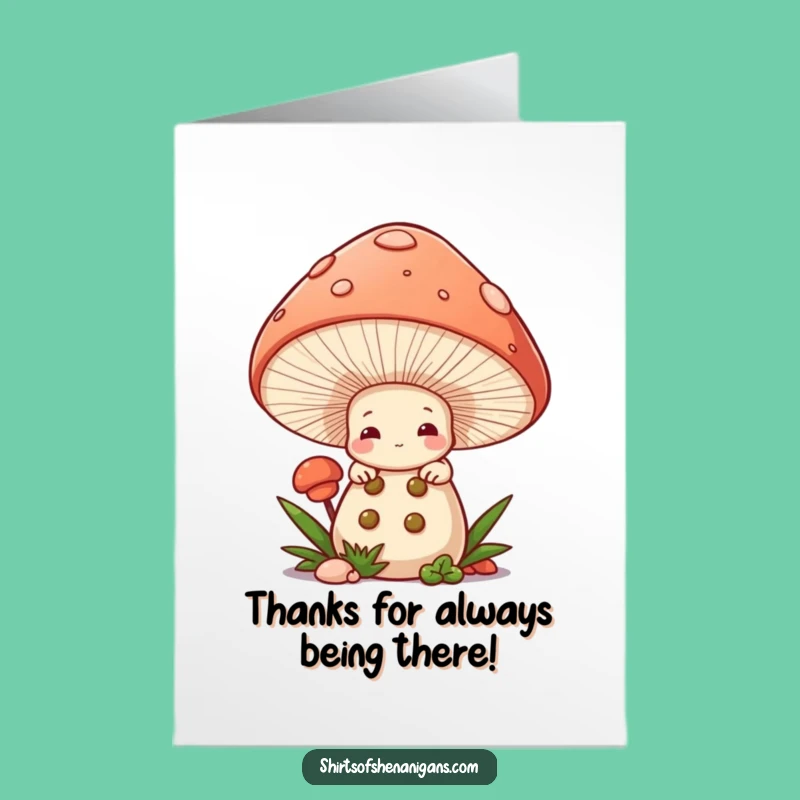 Free Printable Thank You Card: Mushroom Chef Bashful Gratitude Downloadable Gift