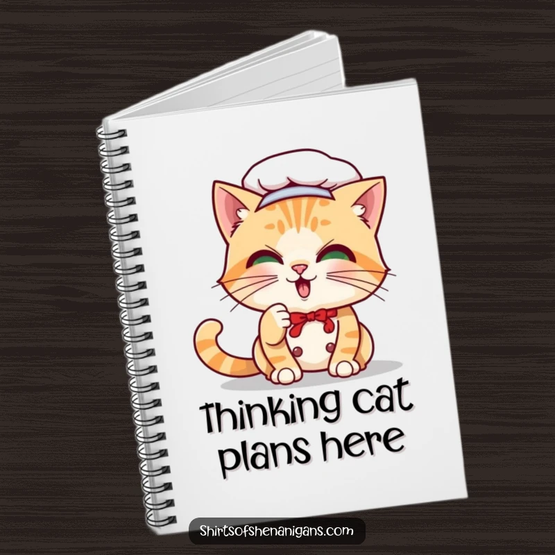 Funny Cat Chef Notebook: Playful cat batting whisker, ideal for jotting notes and recipes with feline charm.
