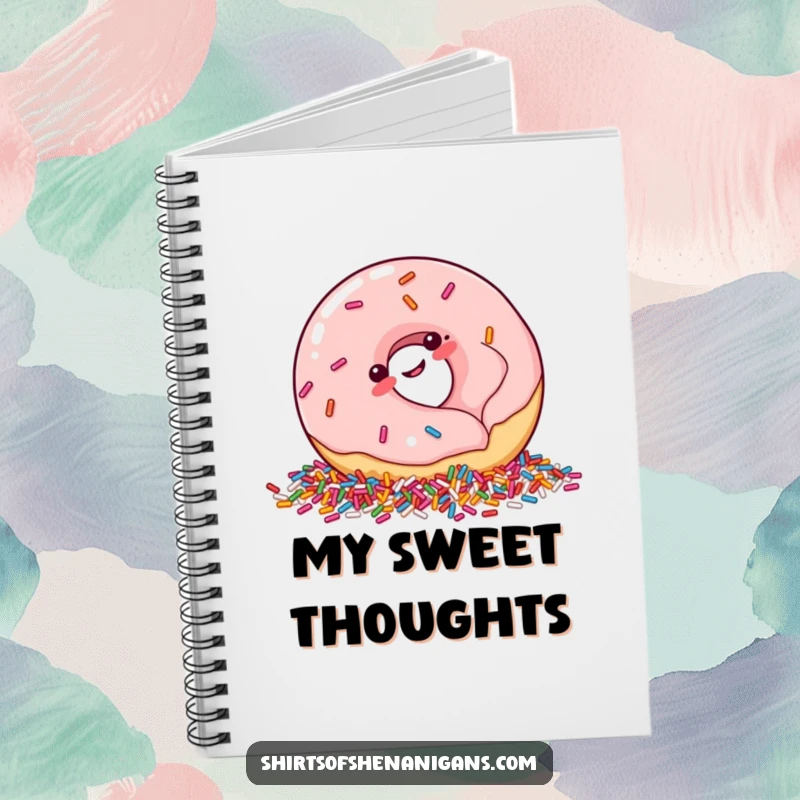 Funny Notebook: Plump donut giggling into sprinkles, a cute and humorous journal for sweethearts.