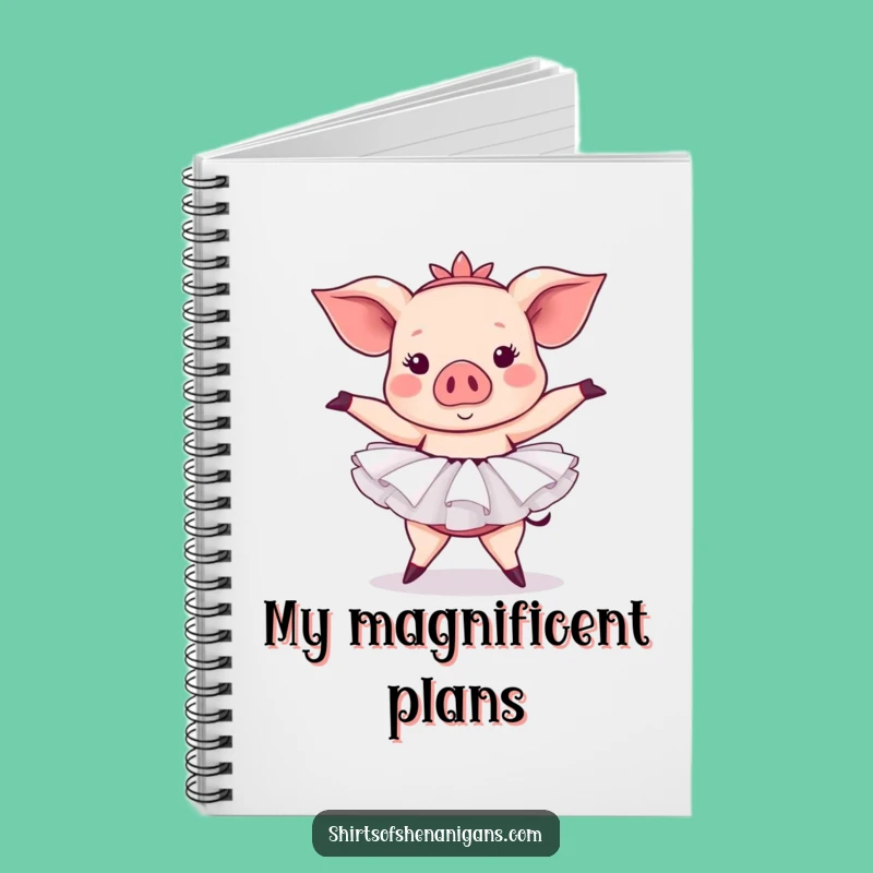 Funny Pig Ballet Notebook: Tutu Pose Journal Gift