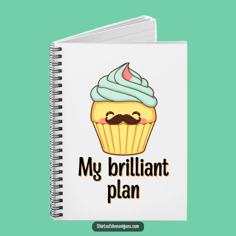 Funny Giggling Cupcake Mustache Notebook - Jot Down Sweet Ideas