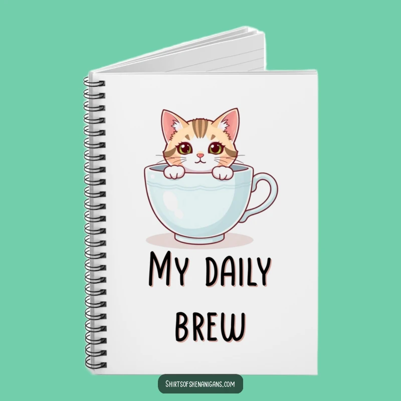 Funny Cat Teacup Notebook - Jot Down Cozy Ideas