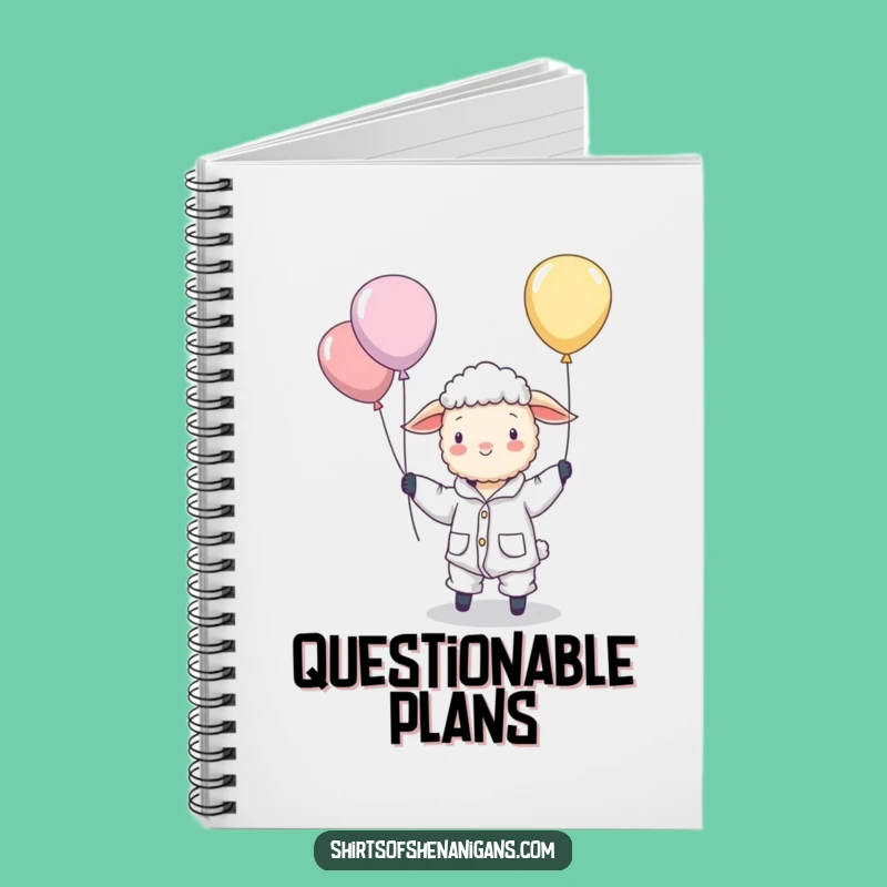 Funny Sheep Pajamas Balloon Herding Notebook - Journal Dreamy Ideas