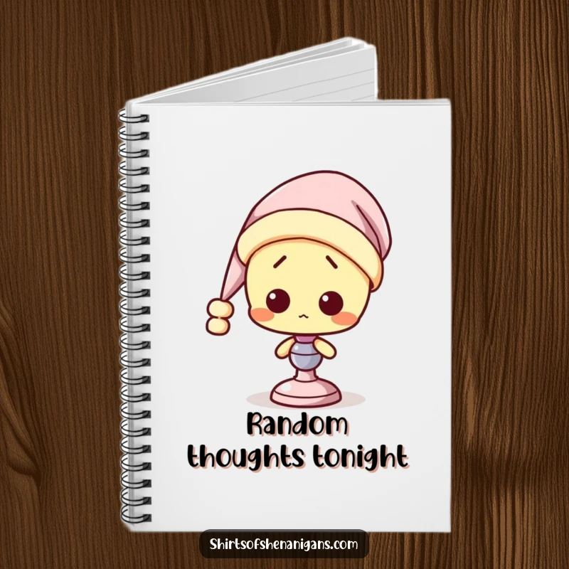 Funny Lamp Notebook: A confused lamp wearing a nightcap, ideal for jotting down thoughts and ideas.