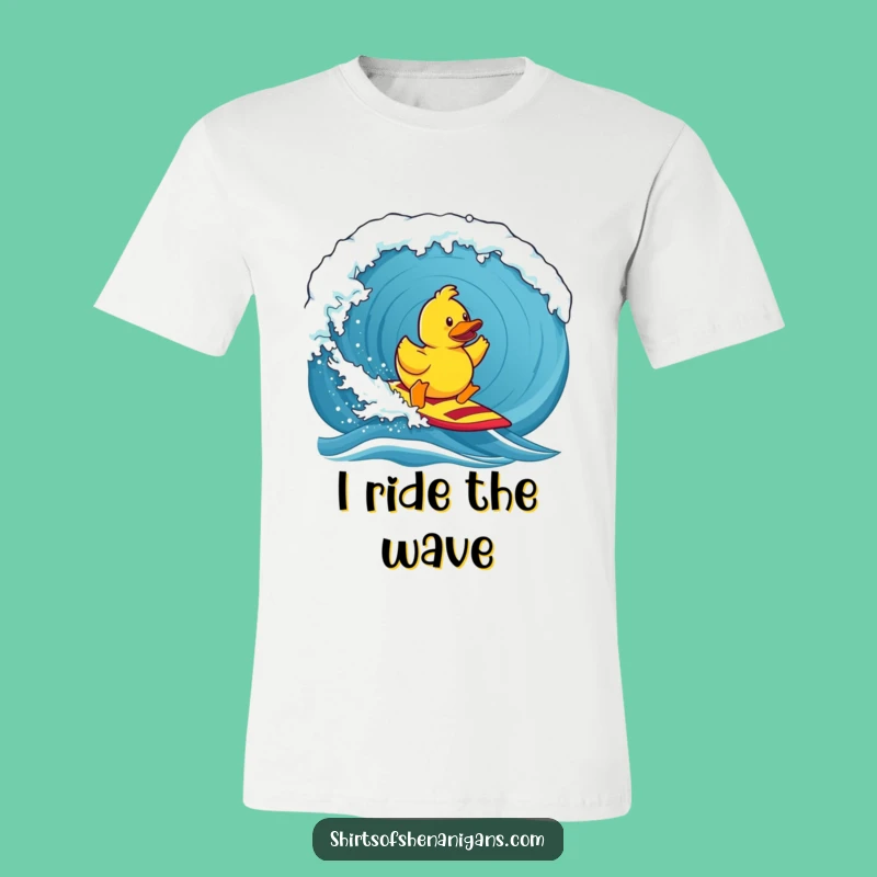 Funny Rubber Duck Surf Tee: Hilarious Ocean Adventure Shirt for Wave Riders
