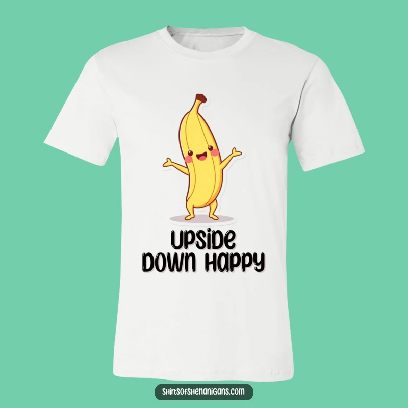 Funny Happy Banana T-Shirt: Handstand fruit design, the perfect funny gift for active fun.