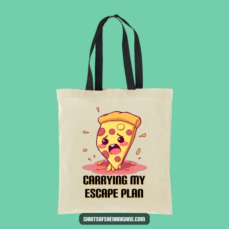 Funny Pizza Escape Tote: Carry Your Pizza Strategy, a Great Funny Gift!