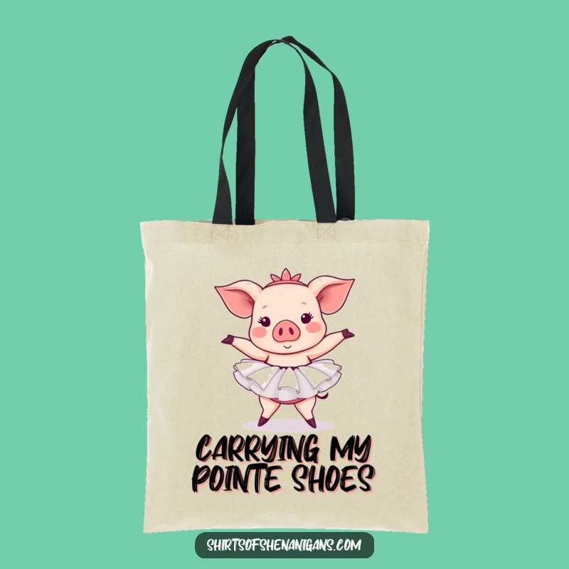 Funny Pig Ballet Tote Bag: Tutu Pose Practical Gift
